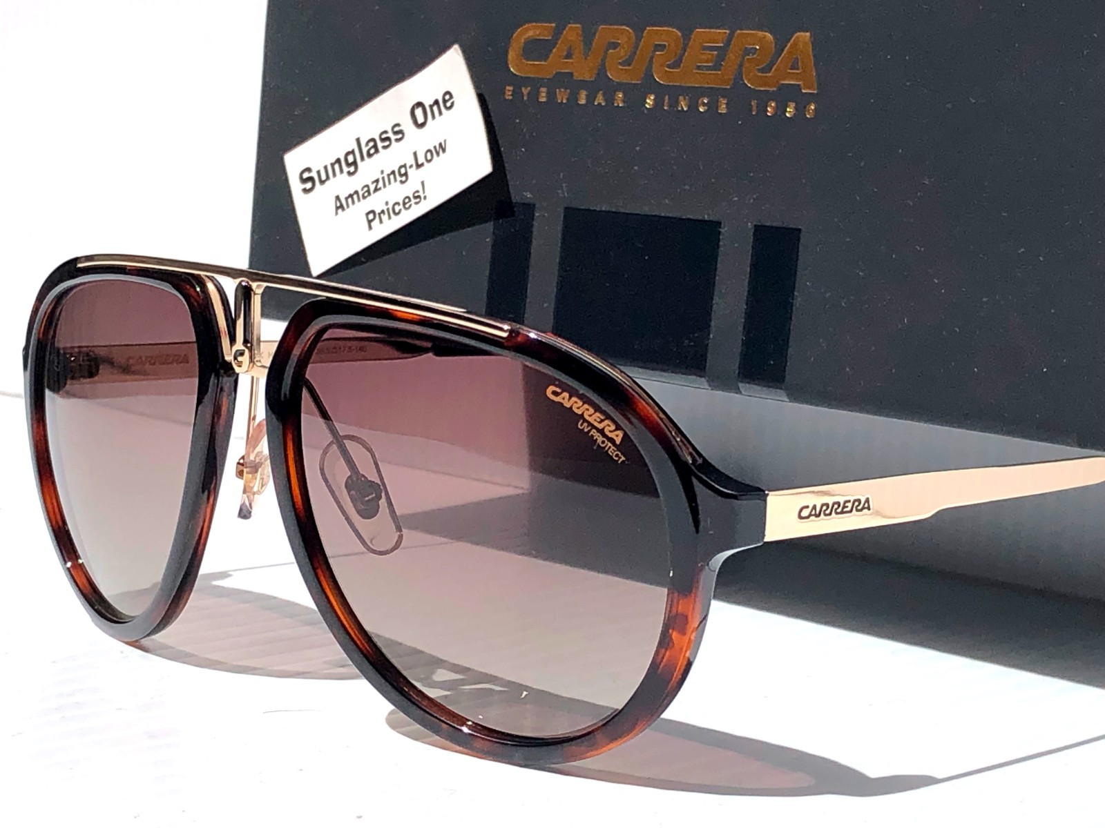 CARRERA Havana Gold & Tortoise Frame Gradient Brown Sunglass CA1003/SSAM 02IK