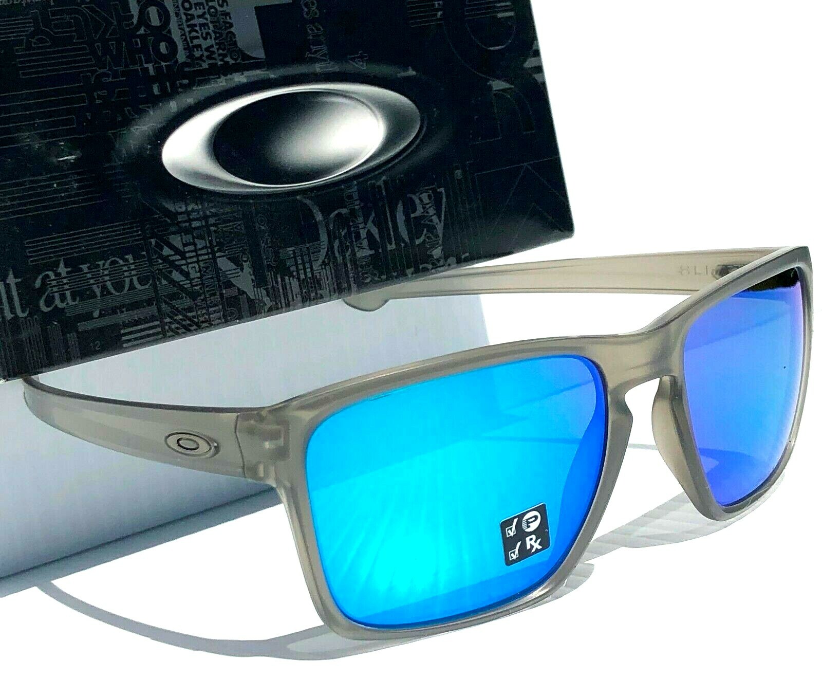 NEW* Oakley SLIVER XL Matte Grey Ink POLARIZED Sapphire Iridium Sunglass 9341-03