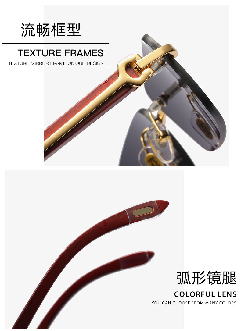New Men Women Retro Vintage Designer Fashion Sunglasses Wood Gold none Frame 80s