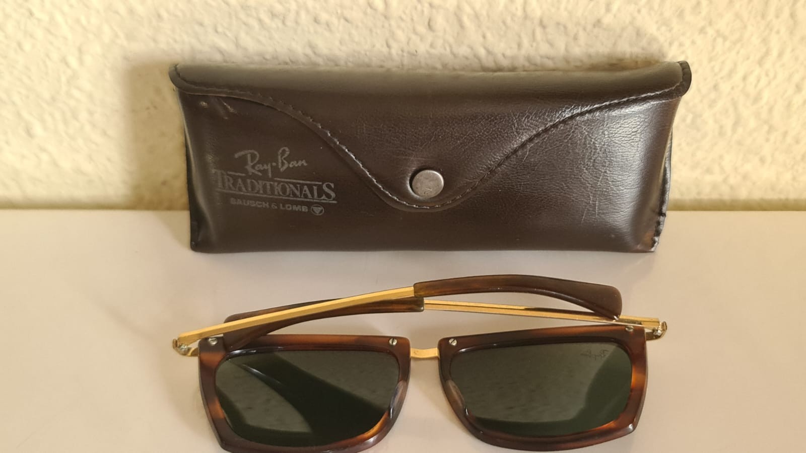 Vintage Ray-Ban B&L Olympian II L1005 Tortoise Gold G-15 USA Sunglasses & Case
