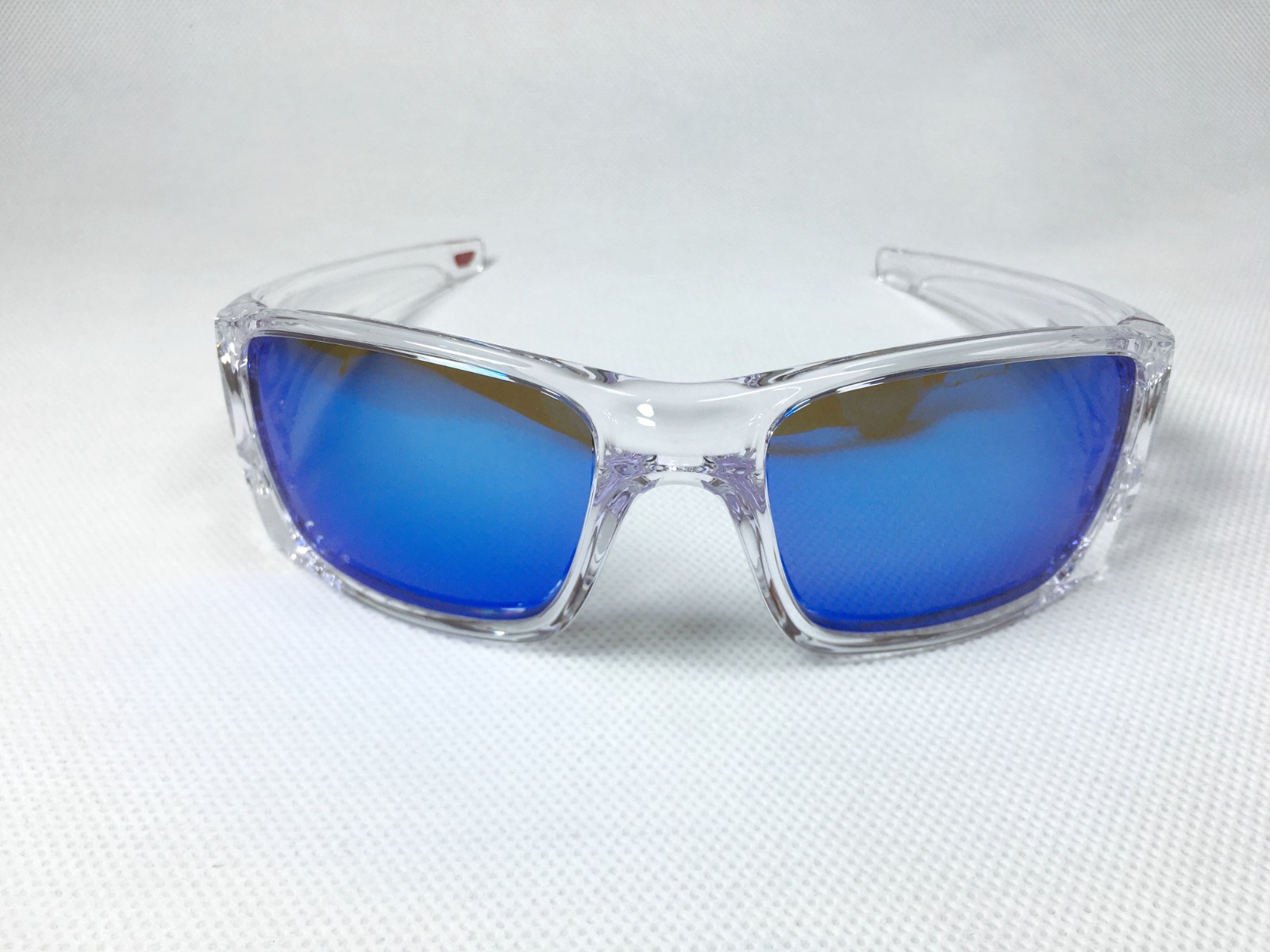 Oakley Fuel Cell Clear Sunglasses / Blue Polarized Lens / Blue Icons – OO9096-03