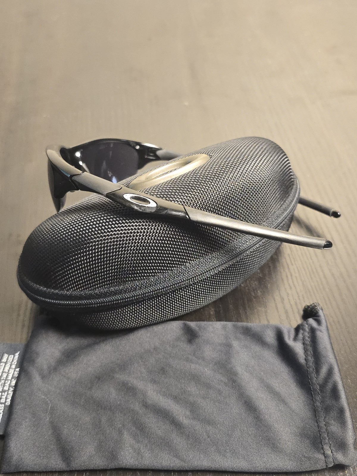 Vintage Oakley Half Jacket 1.0 Jet Black Iridium 03-614 Sunglasses USA W Case