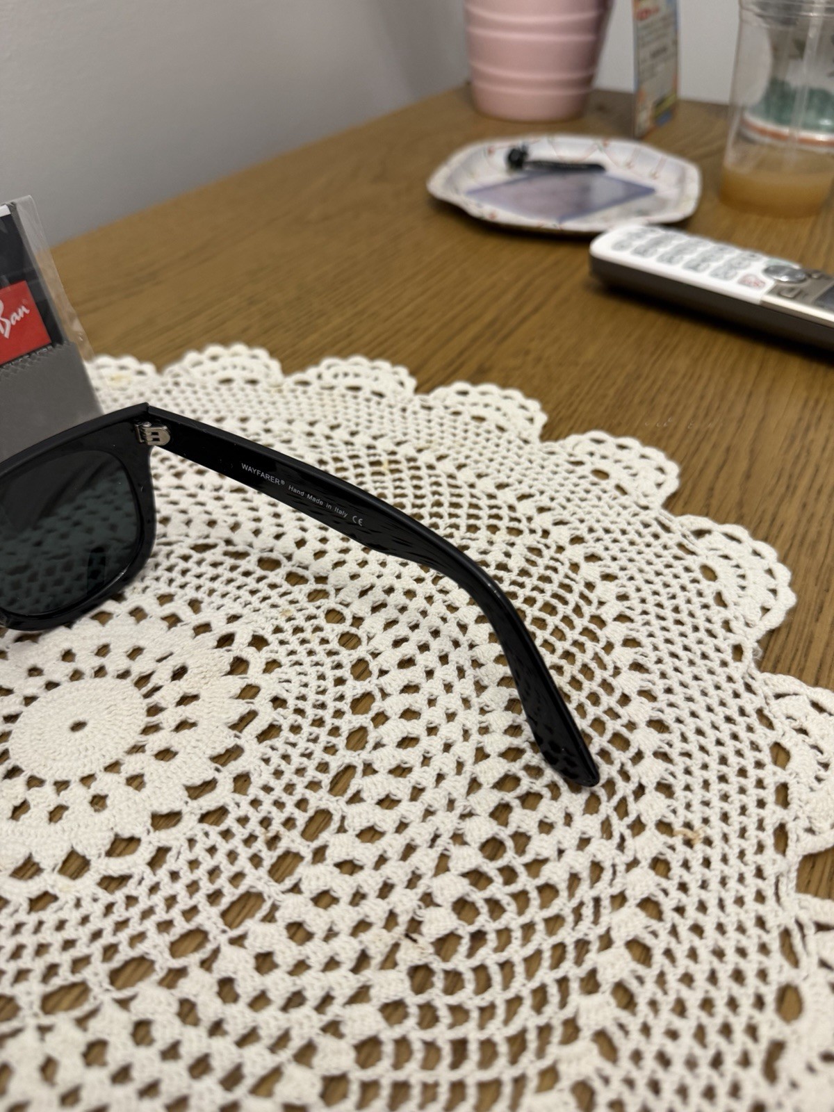 Ray-Ban RB2140 904 Wayfarer Sunglasses Black Frame Glass Gray Lens 50-22 /140 mm