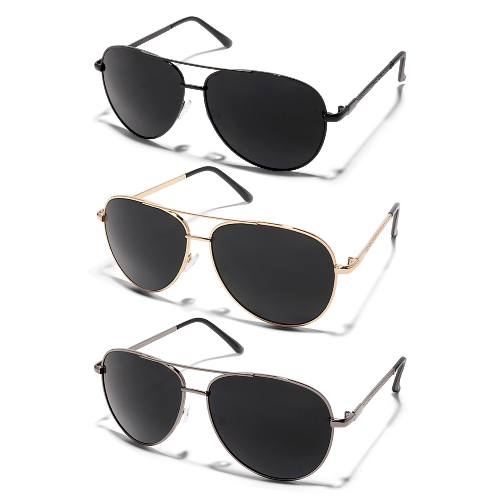 ShadyVEU Oversized Super Dark Design Aviators Metal Frame Mens Womens Sunglasses