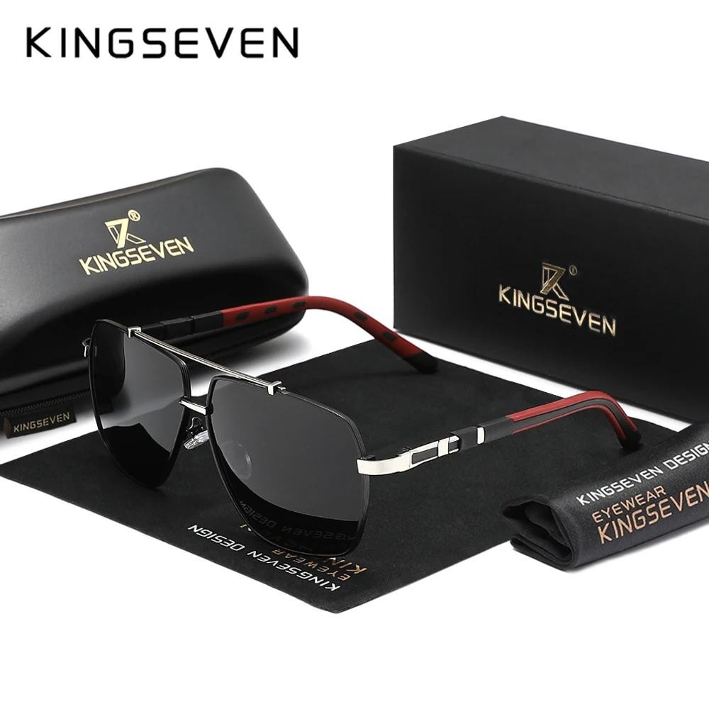 KINGSEVEN Polarized Sunglasses UV400 Square Frame Driving Outdoor Eyewear