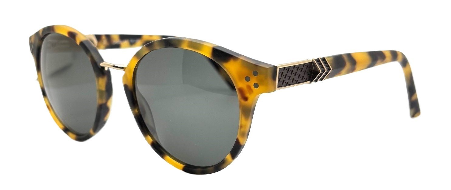 Cadillac Sunglasses Retro P3 Shape Matte Tortoise Acetate & Metal Bridge 1624 C3