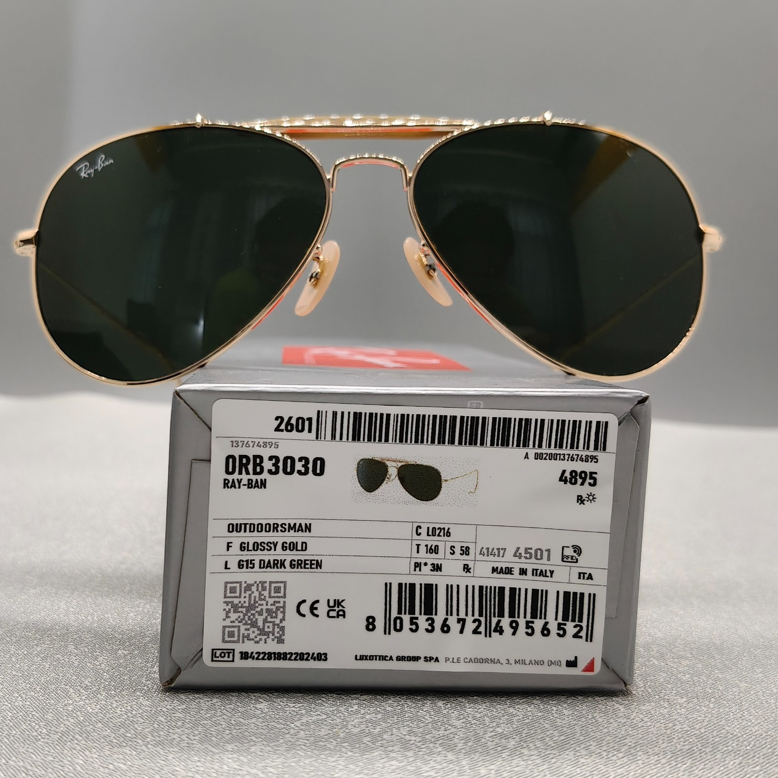 MEN GREEN RB3030 RAY-BAN OUTDOORSMAN SUNGLASSES NED-6258