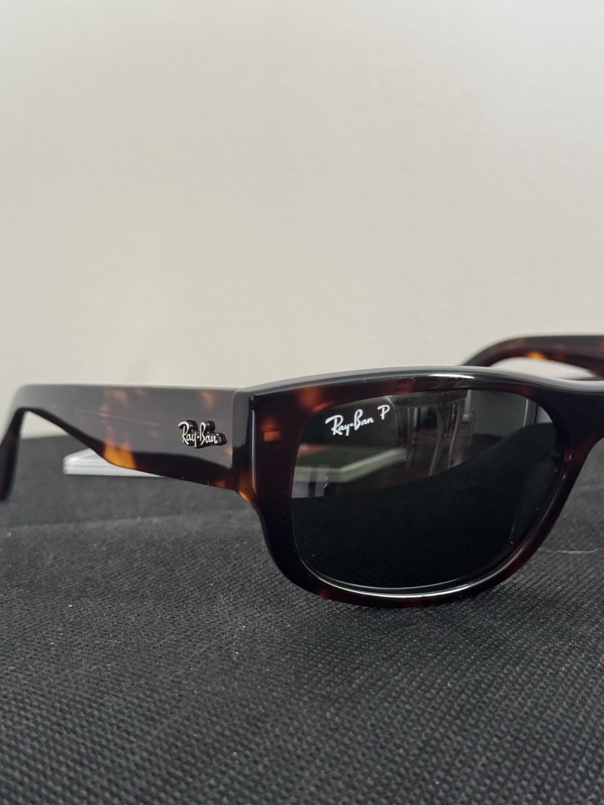 Ray-Ban RB8227 Men’s Rectangle Polarized Sunglasses Tortoise Brown Green