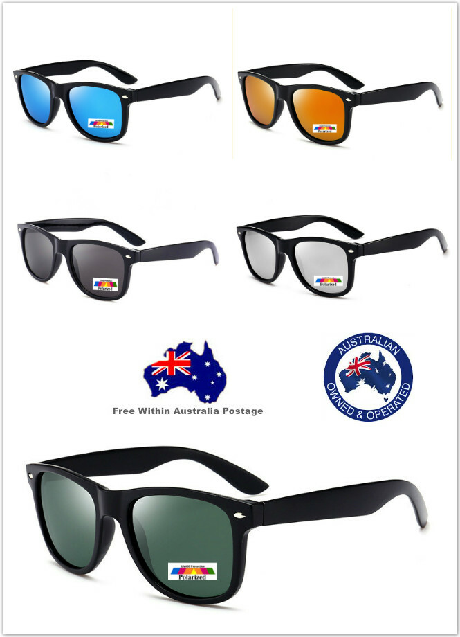 Polarised Large Mens Womens Vintage Fashion Polarised Sunglasses OZ Seller