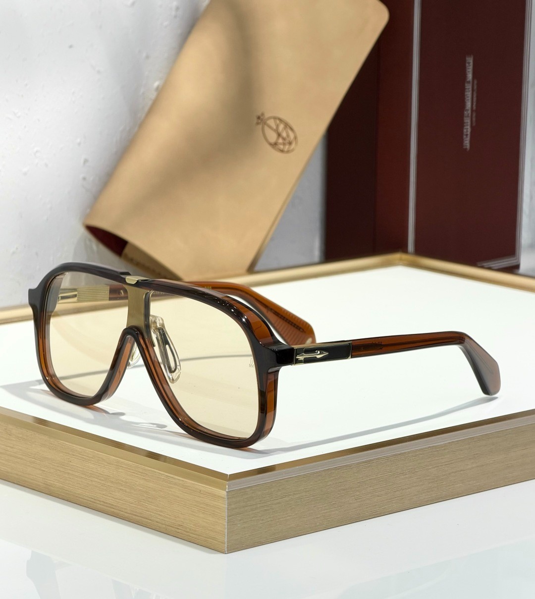 Jacques Marie Mage KUROKAWA Unisex Eyeglasses Brown/Amber 129-52 149mm