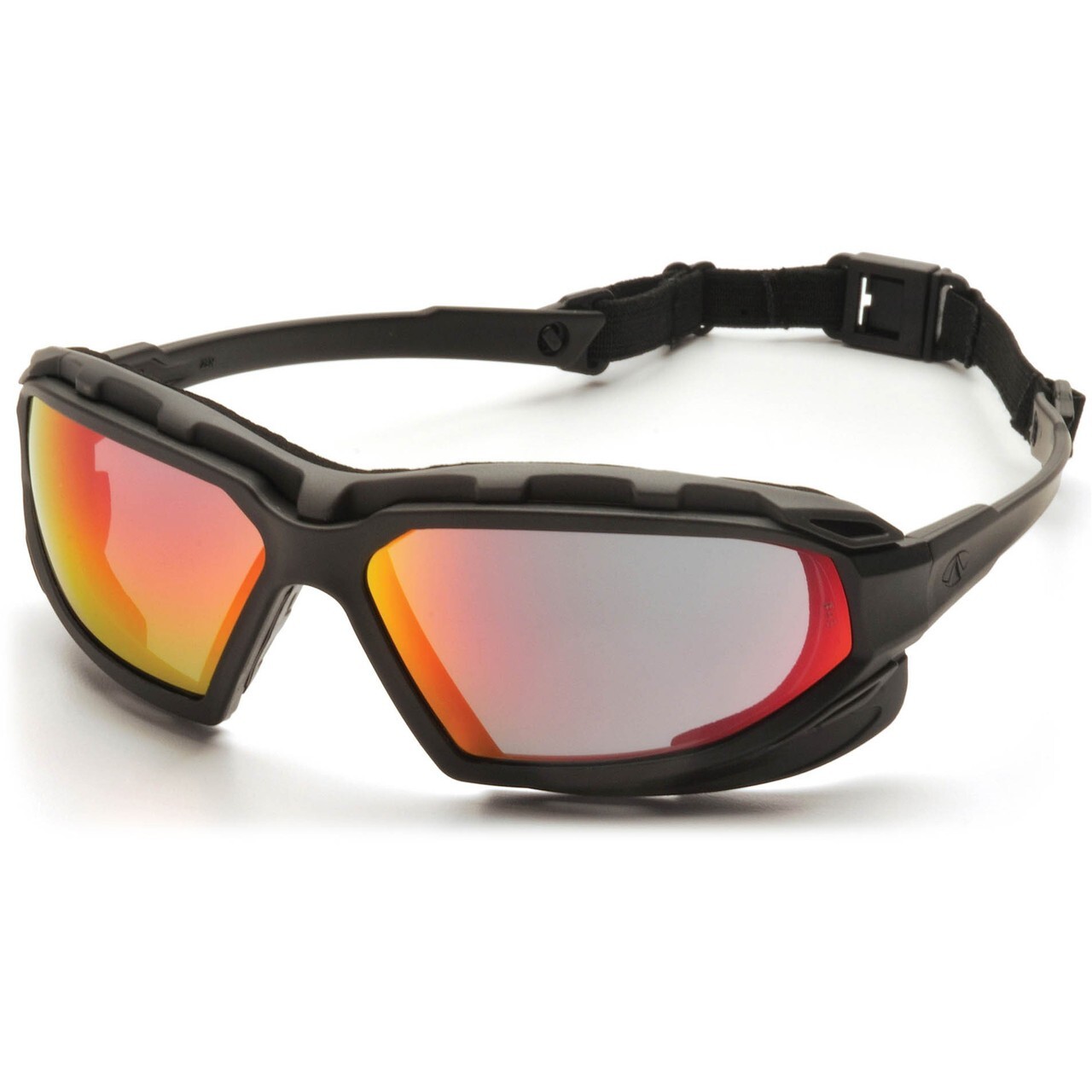 Highlander Padded Protective UV SUNGLASSES RED MIRROR ANSI Z87+ Safety Glasses