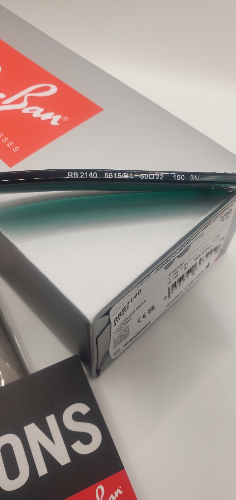 NEW Ray-Ban RB2140 Wayfarer Sunglasses 6615/B1 Green Transparent Dark Grey 50MM