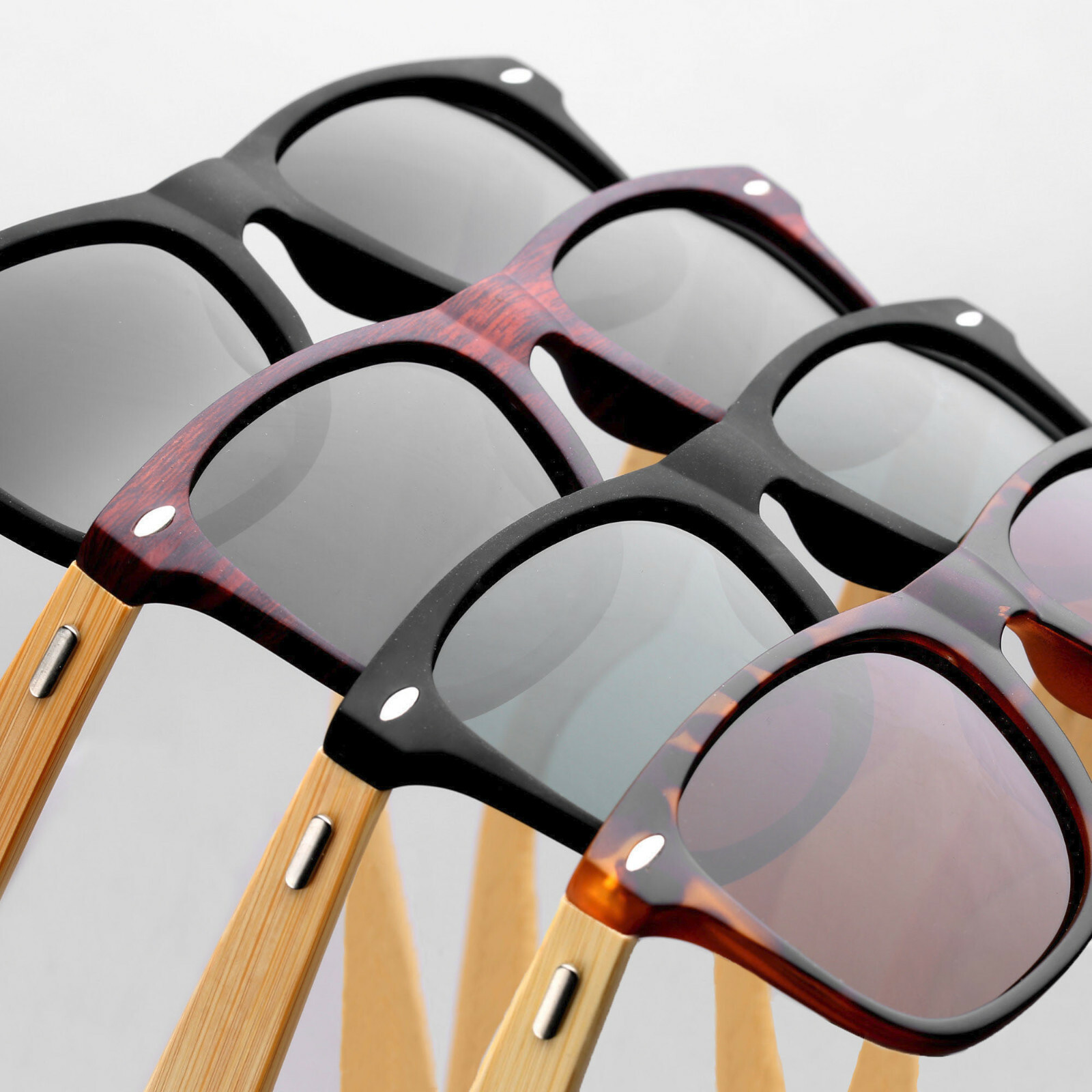 POLARIZED BAMBOO WOODEN SUNGLASSES Men Women Retro Iconic Horn Rimmed Frame Wood