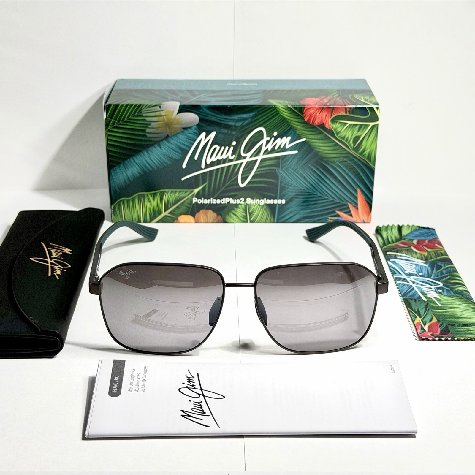 MAUI JIM ONIPAA MJ 651-02 MATTE GUNMETAL W/ SILVER TO BLACK POLARIZED SUNGLASSES