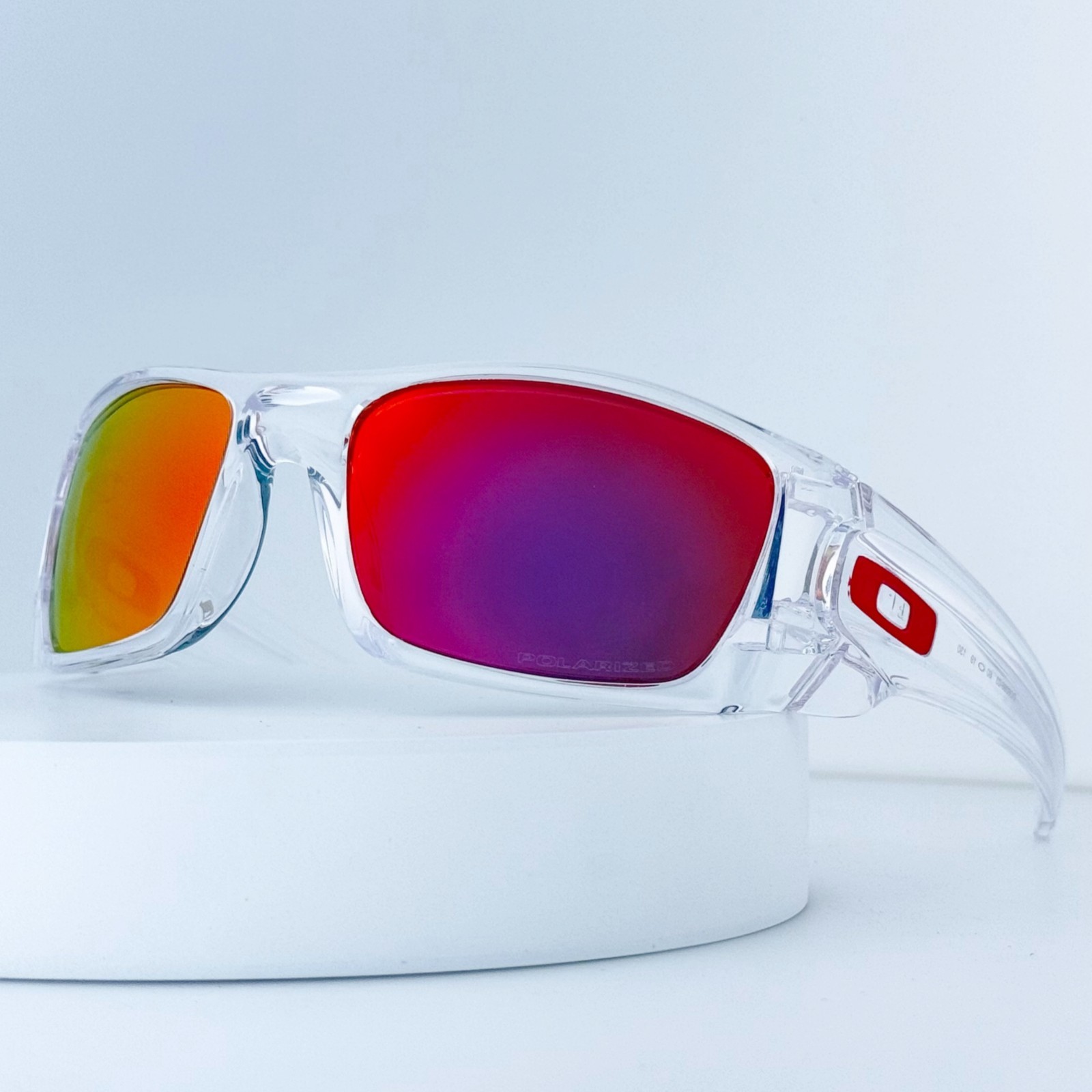 Oakley Fuel Cell OO9096 Sunglasses Clear Frame Ruby Iridium Polarized