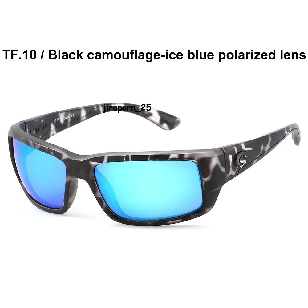 Costa Del Mar Fantail Black Camouflag Frame Blue Lens Polarized 580P Sunglasses