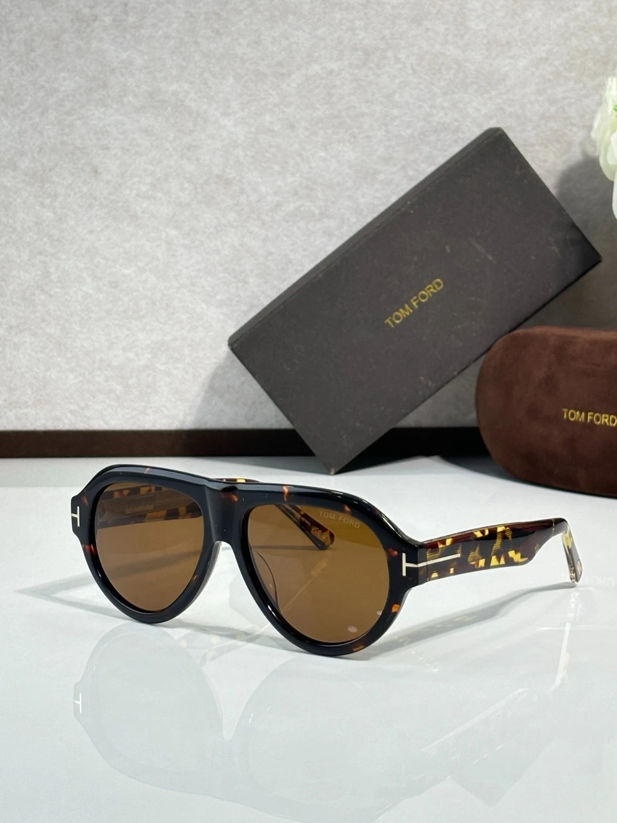 Tom Ford Icon Collection Sunglasses FT1225 Dark Havana/Brown 59-16-145mm