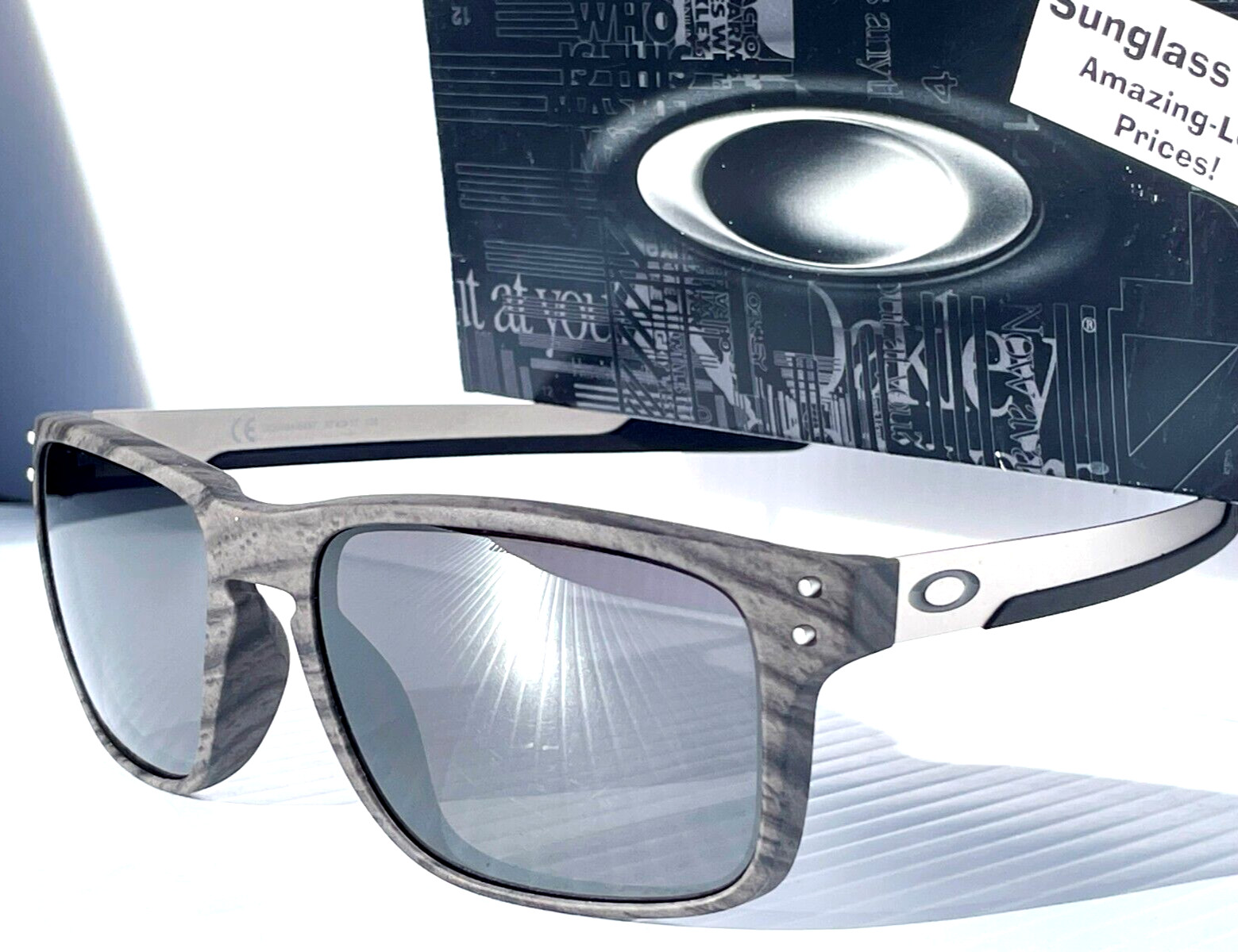NEW Oakley HOLBROOK MIX Woodgrain w PRIZM BLACK Iridium Lens Sunglass 9384-04