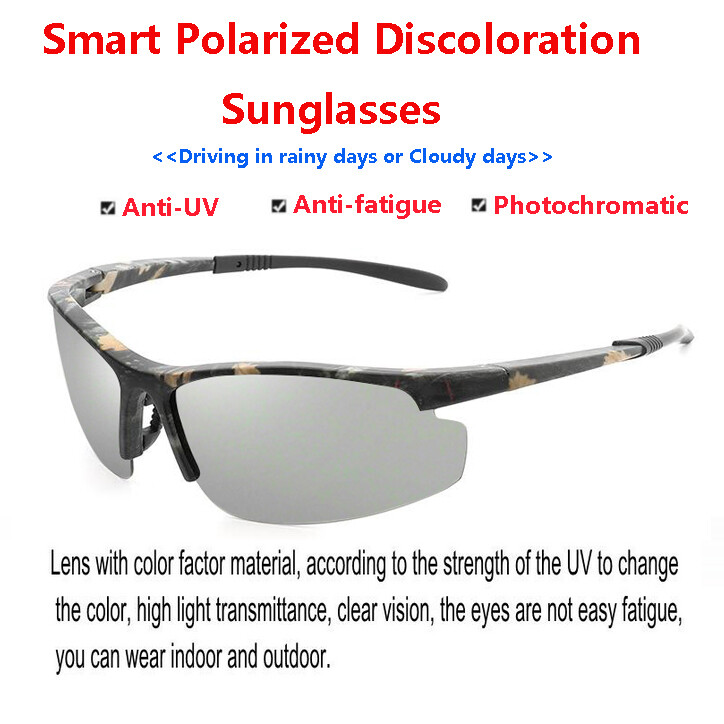 FELRES Men Photochromic Polarized Sunglasses Outdoor Driving Cycling Glasses New