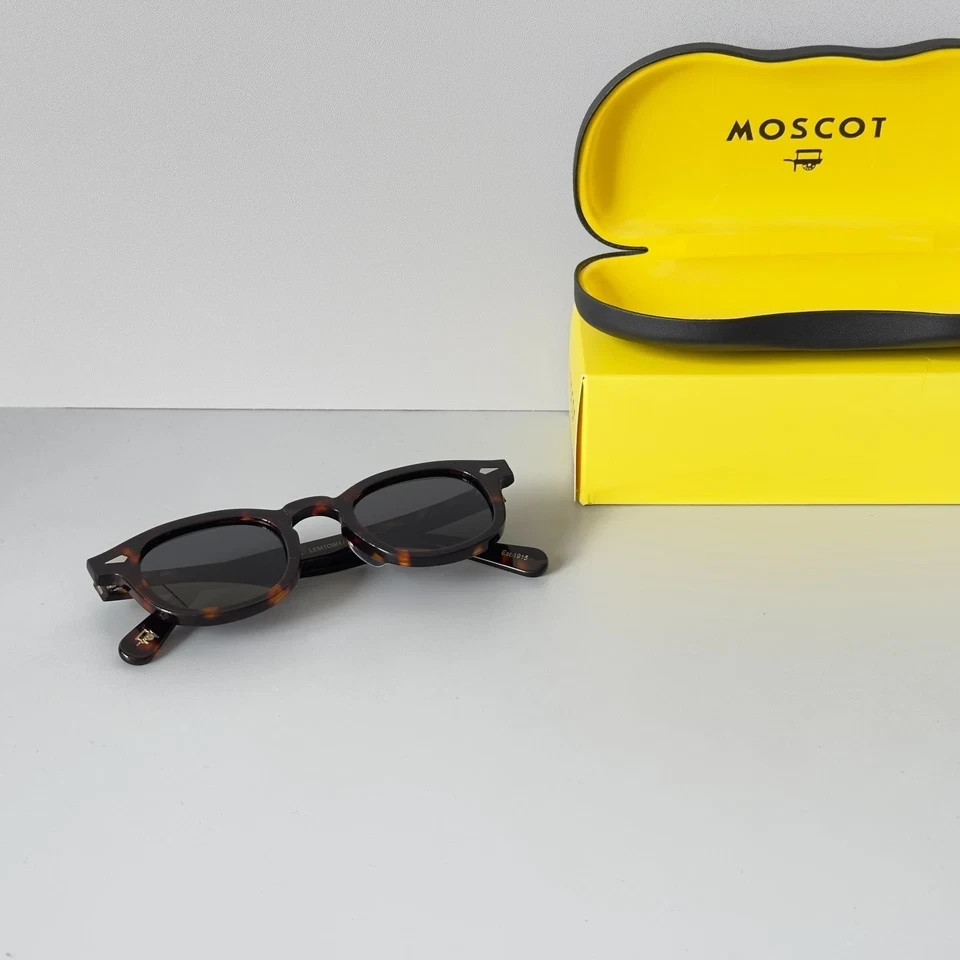 Moscot Lemtosh Tortoise Frame Dark Grey Lens Sunglasses Handmade Unisex