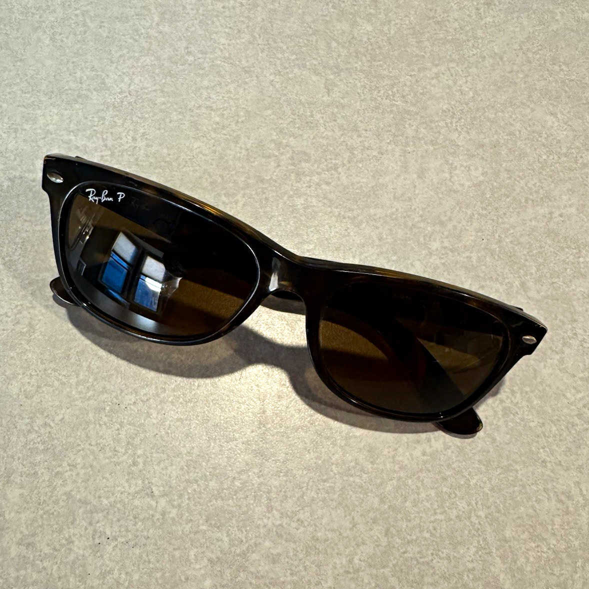 Ray-Ban Men’s Classic Square Sunglasses Brown Tortoise Shell Plastic Frame