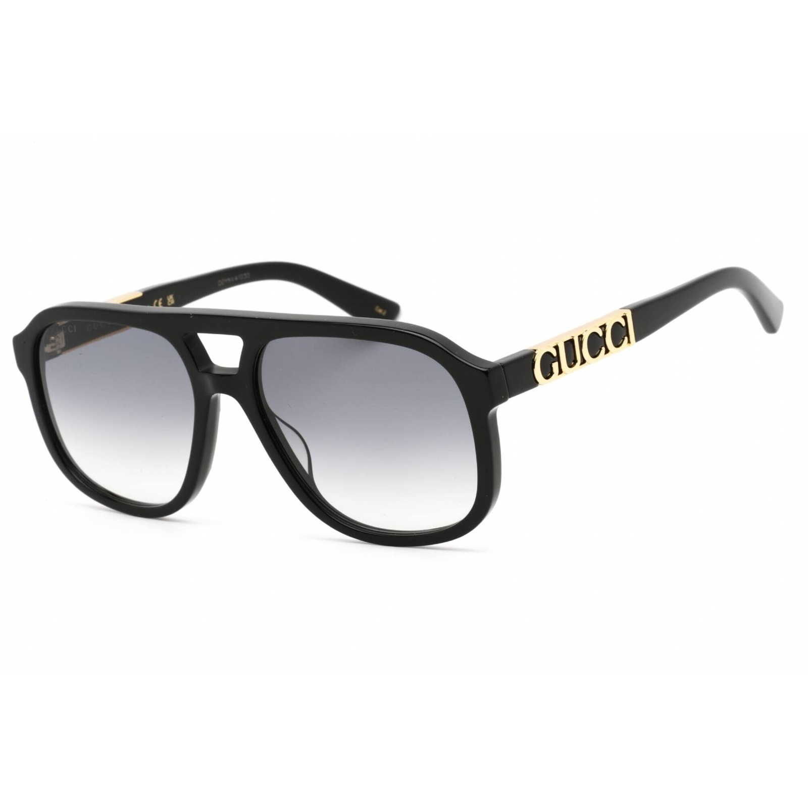 Gucci Men’s Sunglasses Black Navigator Plastic Frame Grey Lens GG1188S 002