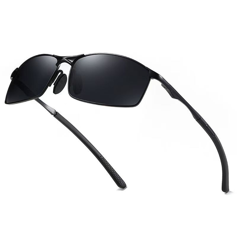 Men s Polarized Sunglasses UV400 Metal Frame Rectangle Driving Sports Glasses