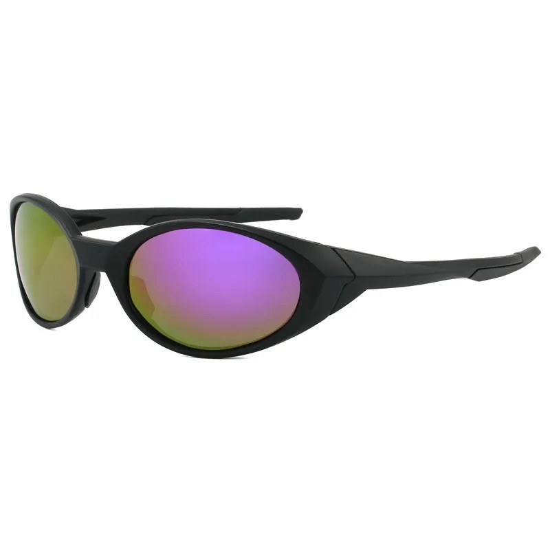 Black Frame Purple Polarized True Film Sunglasses Mirrored Gorpcore Y2K