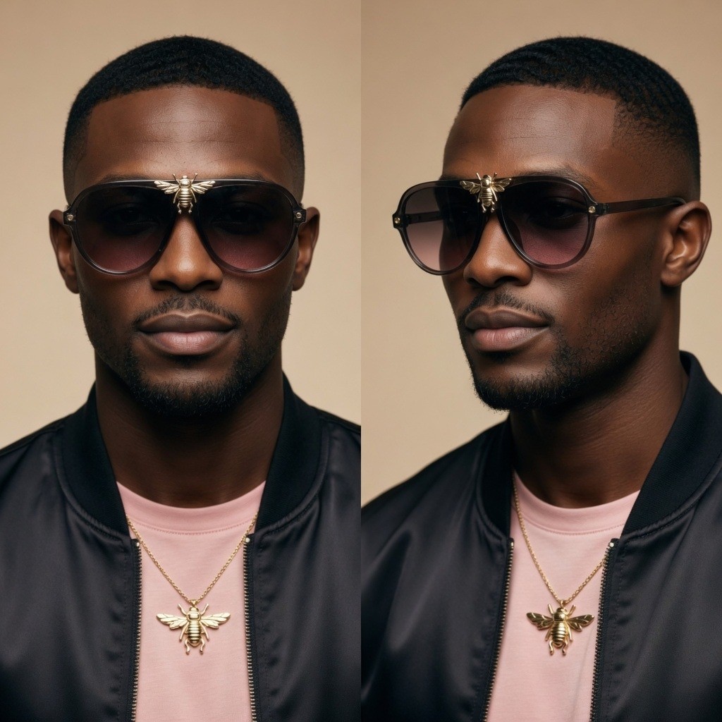 Fashion Sunglasses Gold Accents Men Shades Designer Style Retro Hip Hop Classic