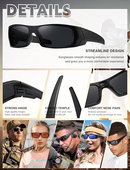 2025 Polarized Fashion Men Anti Glare Fishing Cycling Driving Sport Sunglasses
