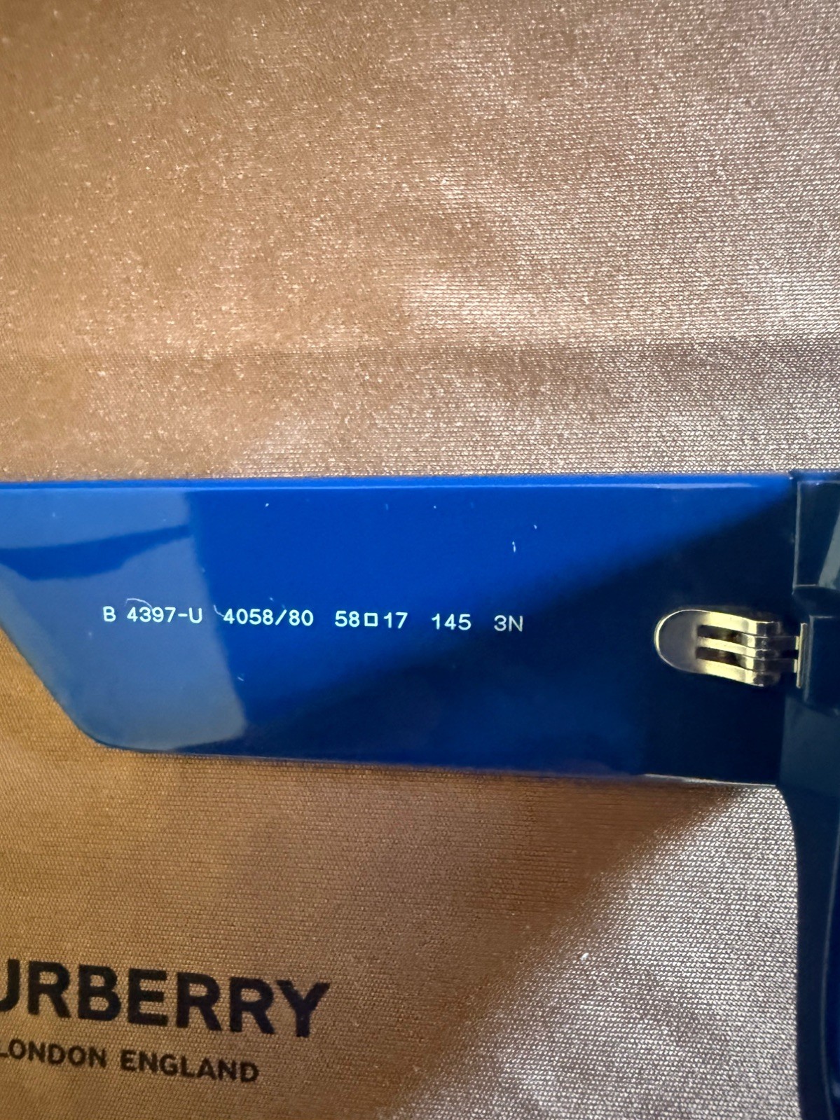 Burberry Micah BE4397U XL 58 | 17 Blue Sunglasses Unisex-New