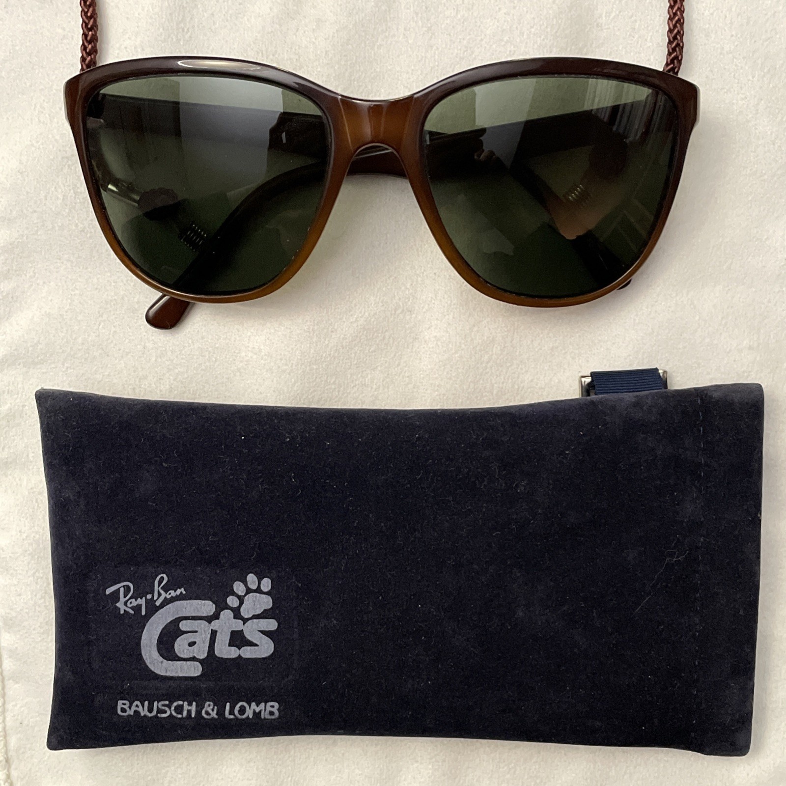 Vintage Ray Ban Cats Bausch & Lomb Brown Sunglasses France Nylon Nice Shape!