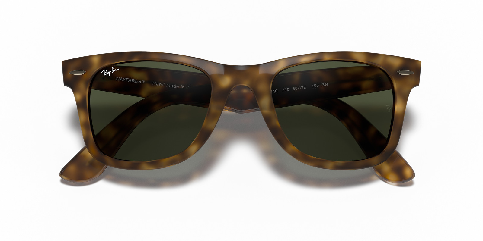 Ray-Ban Wayfarer Ease Polished Light Havana / G-15 Green 50 mm Sunglasses