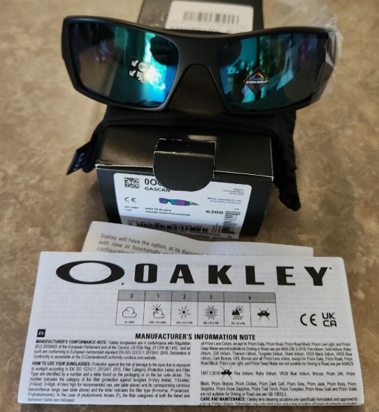 🔥 OAKLEY Gascan POLARIZED Sunglasses Hi Res Matte Black/Prizm Jade Green OO9014