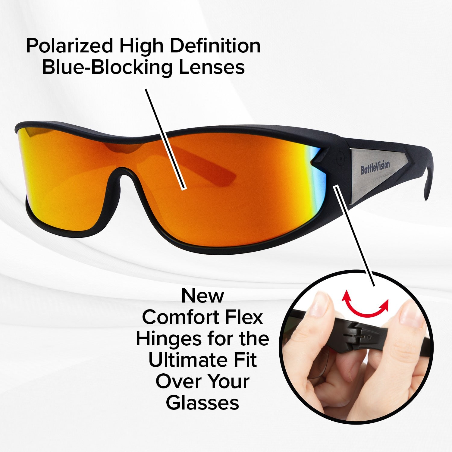 BattleVision As Seen on TV Wrap Arounds Polarized Sunglasses Fit Over