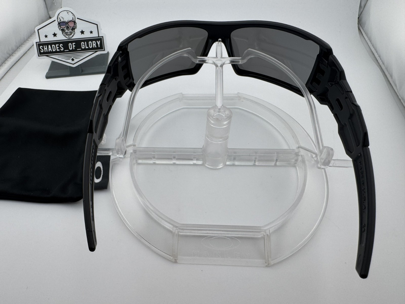 OAKLEY OIL RIG MATTE BLACK W/ SILVER AFTERMARKET POLARIZED SUNGLASSES 03-464 9