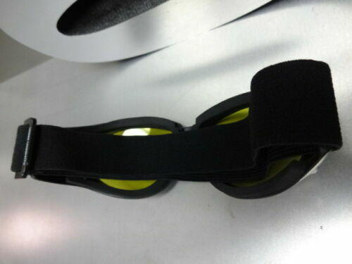 Men PADDED MOTORCYCLE Day Night RIDING GOGGLES With Strap Yellow Anti Fog Lens