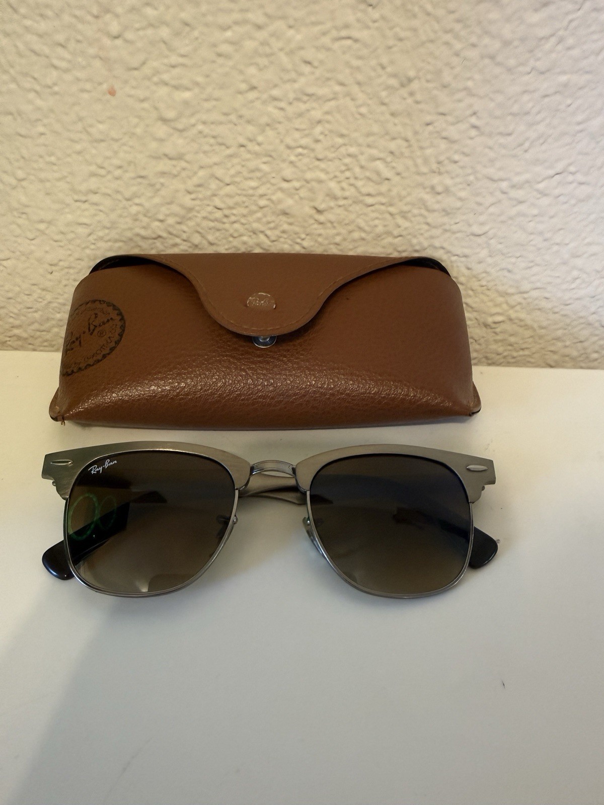 Ray-Ban RB3507 Clubmaster Aluminum Sunglasses 49-21mm with case