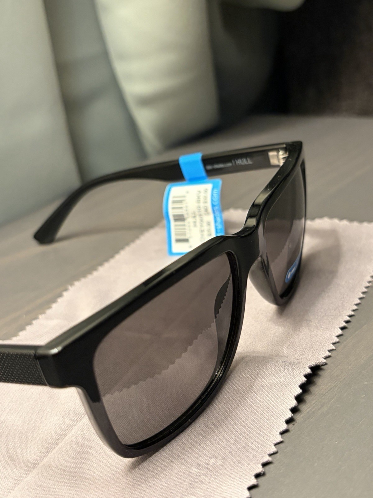 Dot Dash Hull Sunglasses Black Gloss/Vintage Grey 400 UV Protection Made In USA