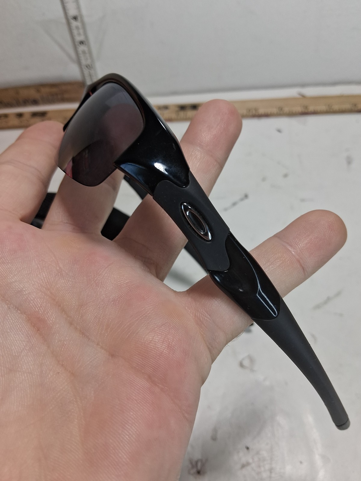 Oakley Flak Jacket Sunglasses Black Wrap Sport 03-881 63-14 Made In USA TD37D