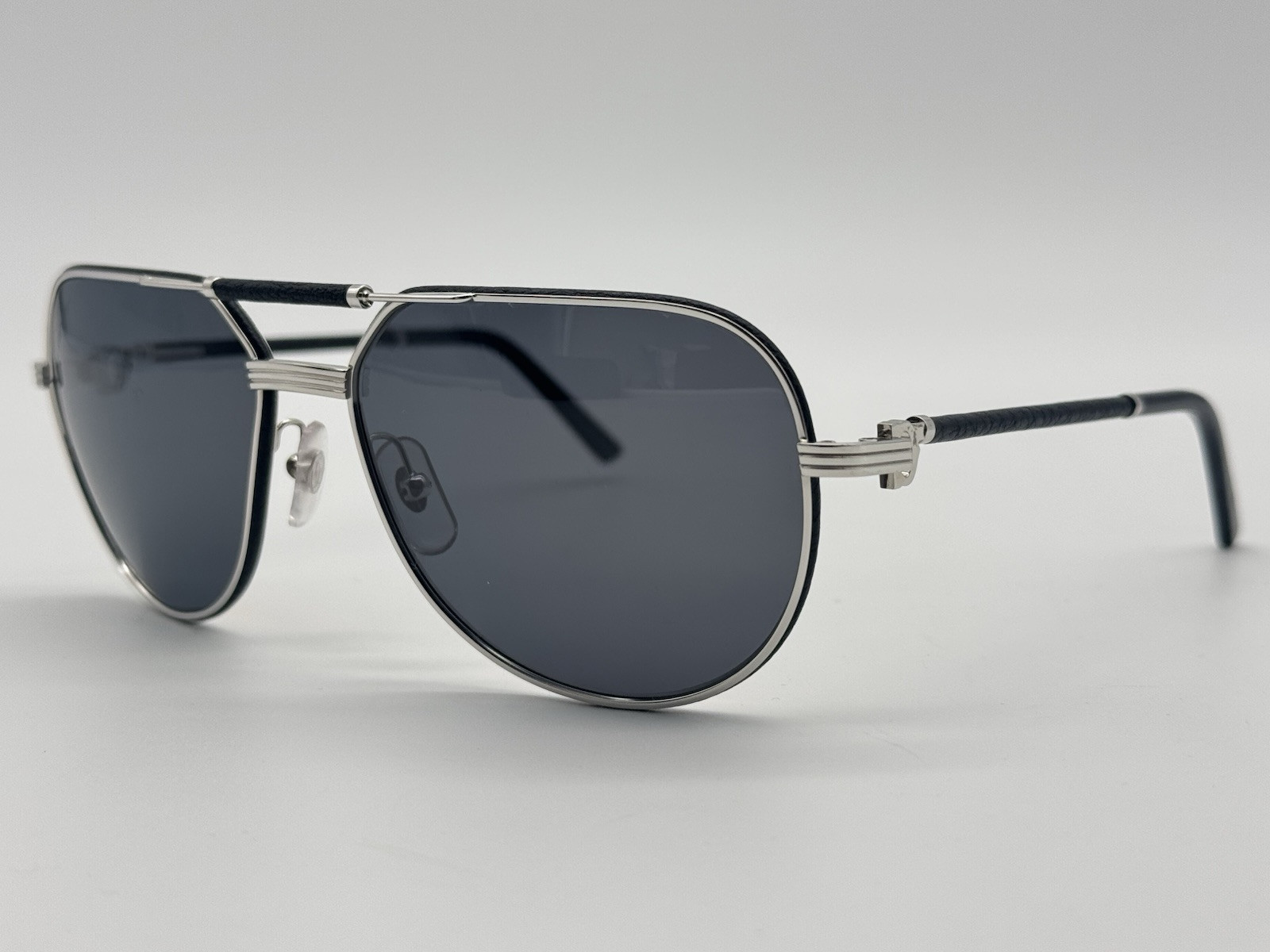 PREMIERE C DE CARTIER BLACK LEATHER SPECIAL ED SUNGLASSES NEW 100% GENUINE $2900