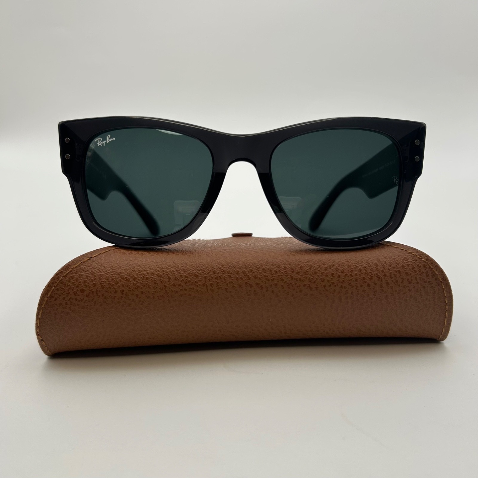 NEW Mega Wayfarer Ray-Ban RB0840S 901/31 51-21 Unisex Sunglasses – Black/Green