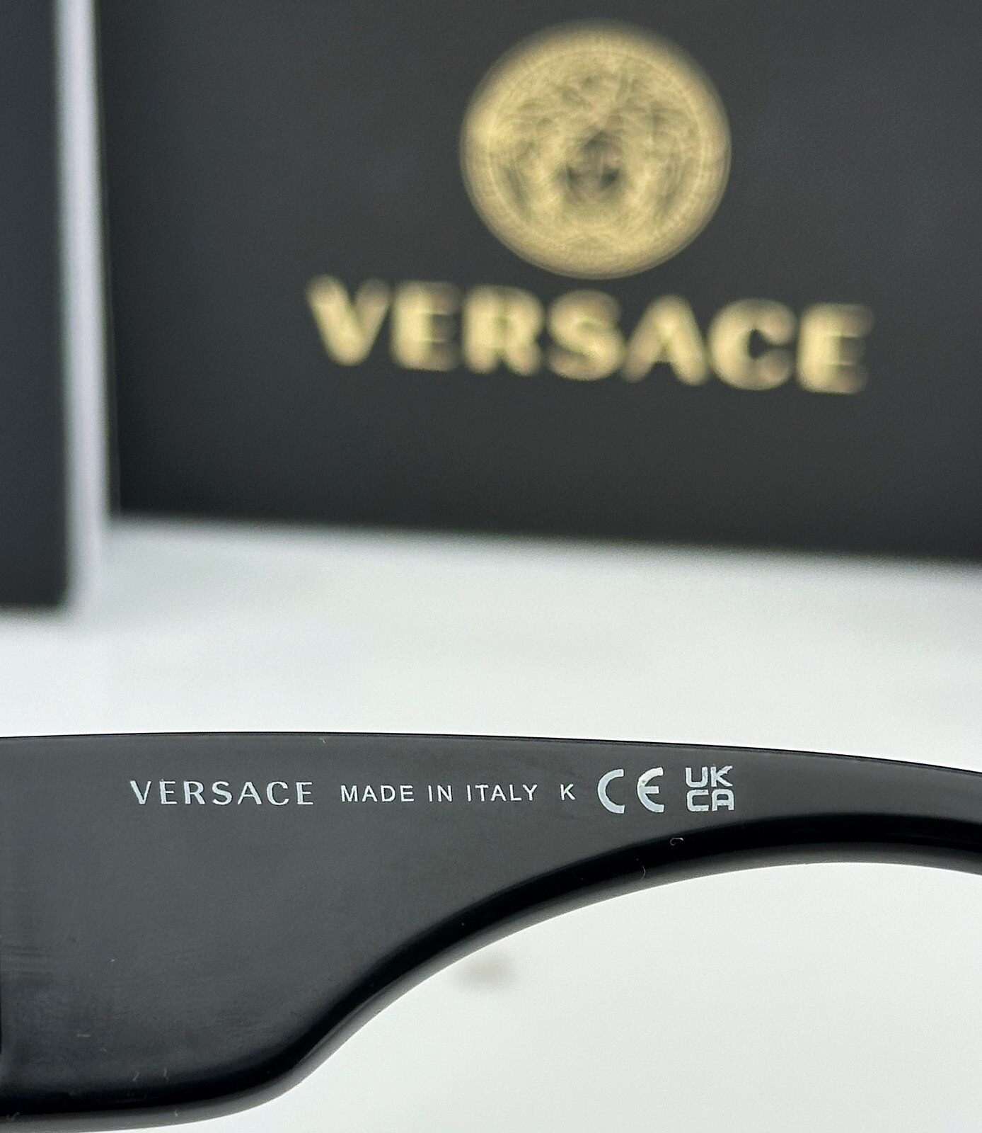Versace VE4361 5398/87 Geometric Sunglasses Black Studded Frame Gray Lens NEW