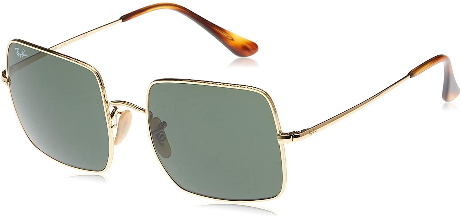 Ray-Ban 0Rb1971 Square Square Sunglasses – Gold / Green – Authentic New