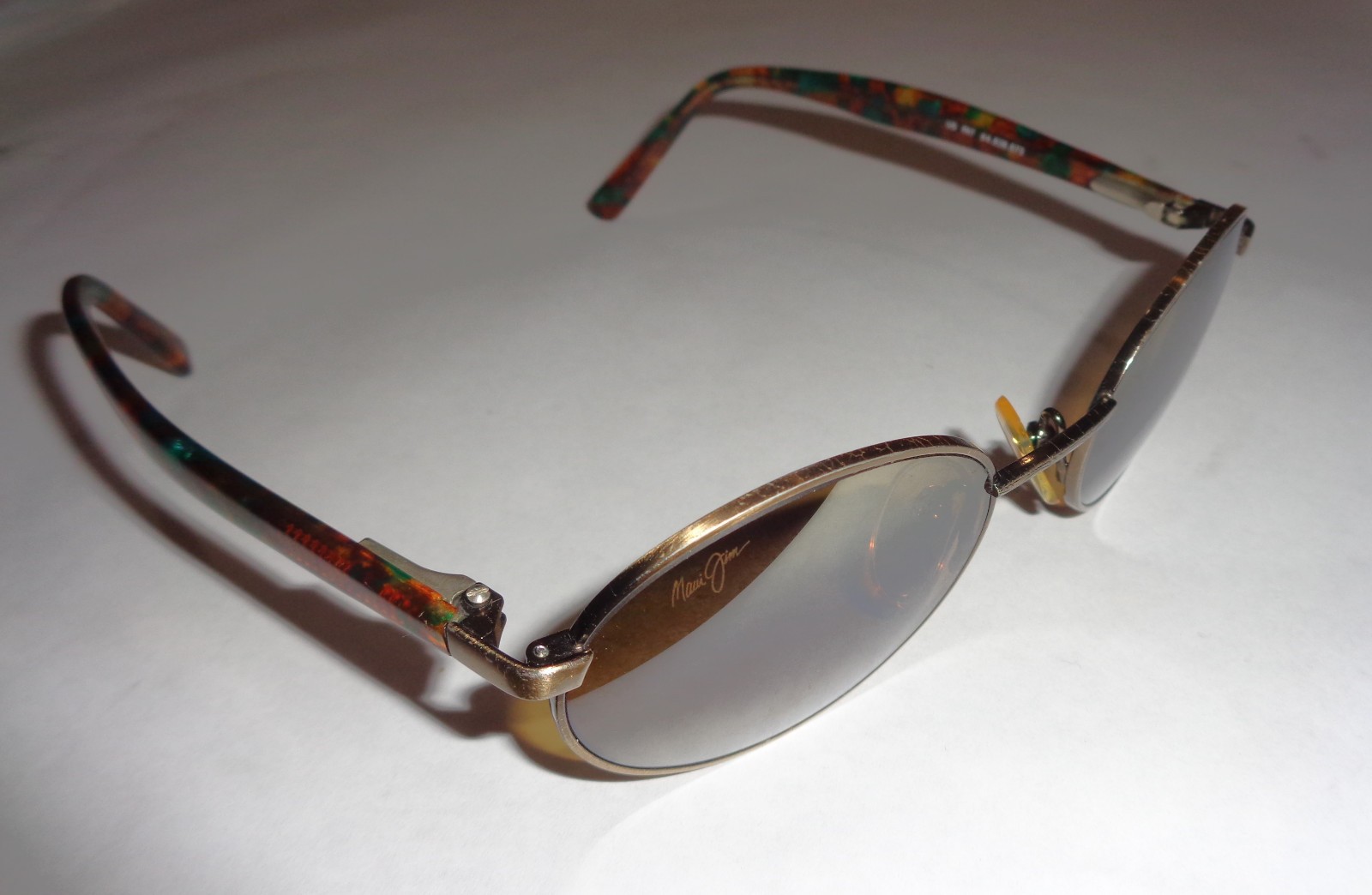 MAUI JIM MJ166-16 Oval Sports Brown Metal Tortoise Polarized Sunglasses JAPAN