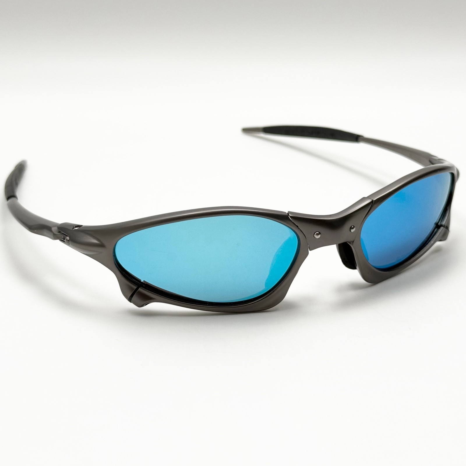 Oakley Penny X-Metal Sunglasses Gunmetal Frame Ice Blue Lens Y2K New