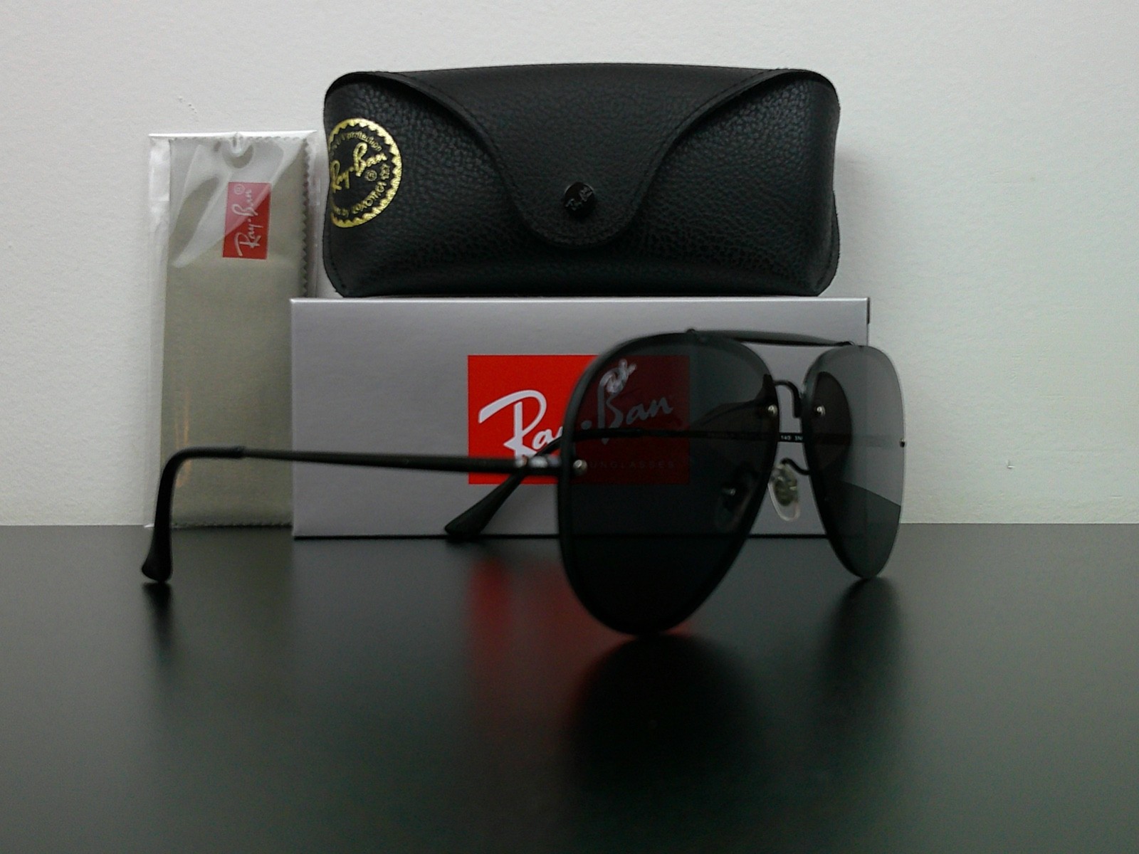 Ray-Ban RB3584N Blaze Aviator Sunglasses All Black 61mm Never Worn