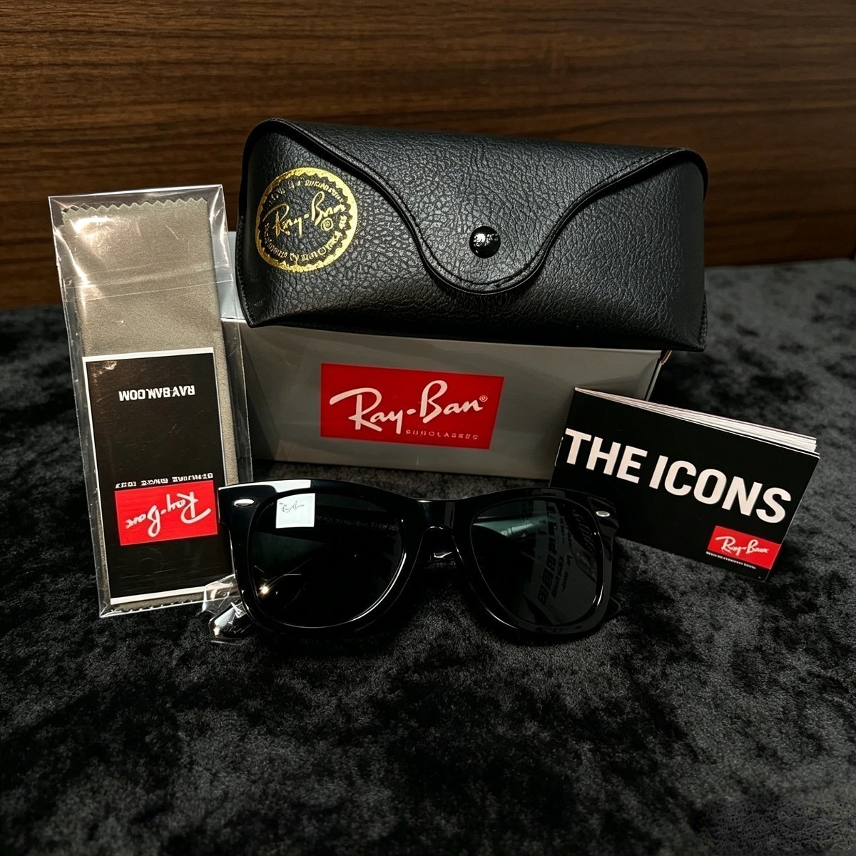 Ray-Ban RB2140 Wayfarer Classic Sunglasses Sunglass Black Frame Gray Lens 50mm