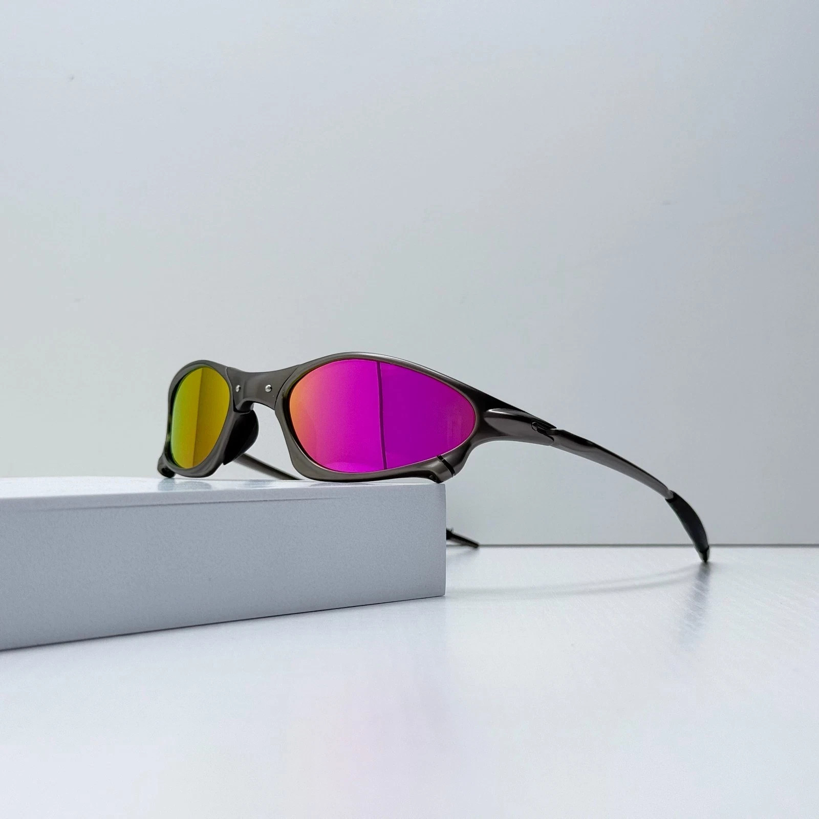 Oakley Penny X-Metal Sunglasses Cement Gray Purple Gradient Lens