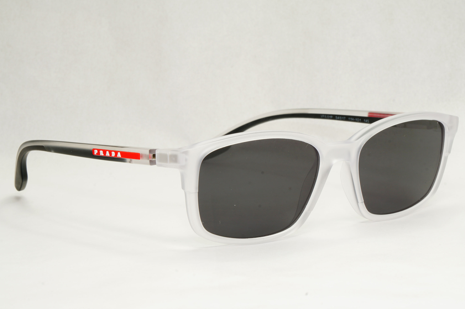 Prada Sunglasses Matte Transparent Grey Black PS01PV VPS 01P 11H-1O1 54mm